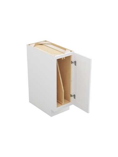 WS-B12FHTD: Shaker White 12″ Full Height Door Tray Divider Base Cabinet