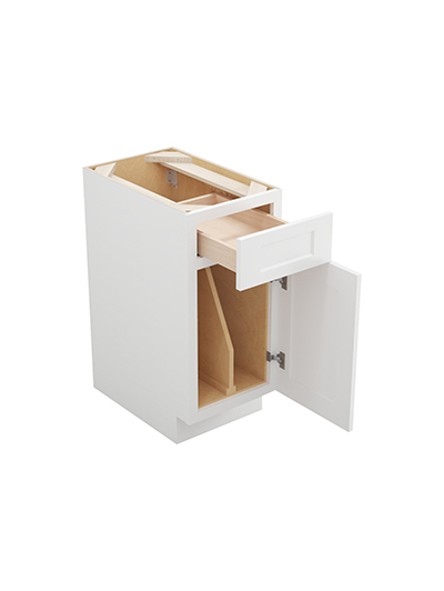 WS-B15TD: Shaker White 15″ Single Tray Divider Base Cabinet with Drawer