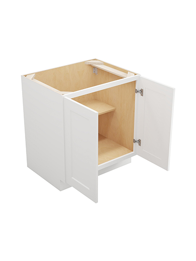 WS-B30FH: Shaker White 30″  Double Door Base Cabinet