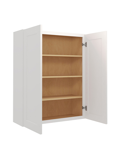 WS-W3342: Shaker White 33″ Double Door 42″ High Wall Cabinet