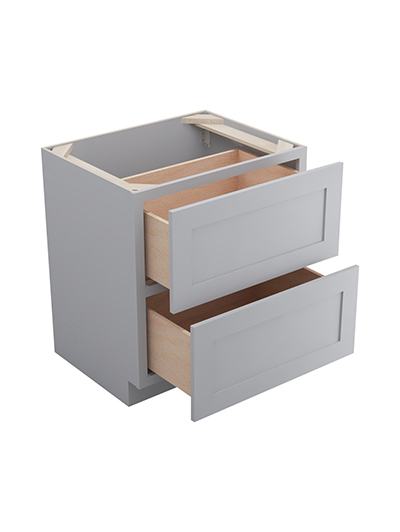 Lait Grey Shaker 30 in. W x 24 in. D x 34.5 in. H Double Drawer Base Cabinet