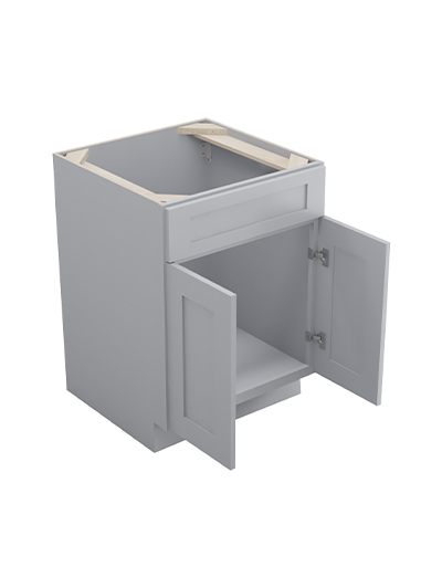 Lait Grey Shaker 24 in. W x 24 in. D x 34.5 in. H Double Door Sink Base Cabinet