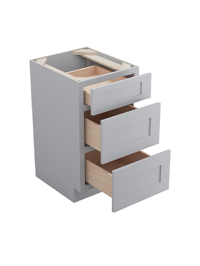 Lait Grey Shaker 18 in. W x 21 in. D x 34.5 in. H Three Drawer Base vanity