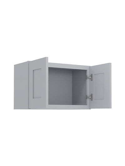 Lait Grey Shaker 24 in. W x 12 in. D x 15 in. H Double Door Bridge Wall Cabinet