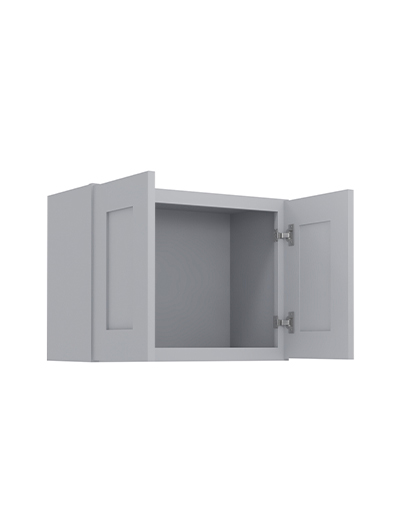 Lait Grey Shaker 24 in. W x 12 in. D x 18 in. H Double Door Bridge Wall Cabinet