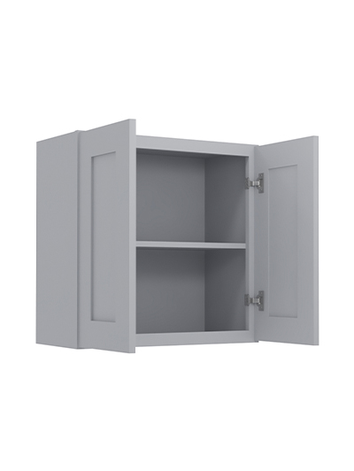 Lait Grey Shaker 24 in. W x 12 in. D x 24 in. H Double Door Bridge Wall Cabinet