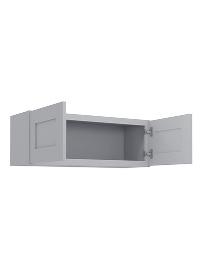 Lait Grey Shaker 33 in. W x 12 in. D x 12 in. H Double Door Bridge Wall Cabinet