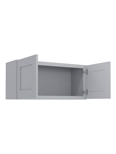 Lait Grey Shaker 33 in. W x 12 in. D x 15 in. H Double Door Bridge Wall Cabinet