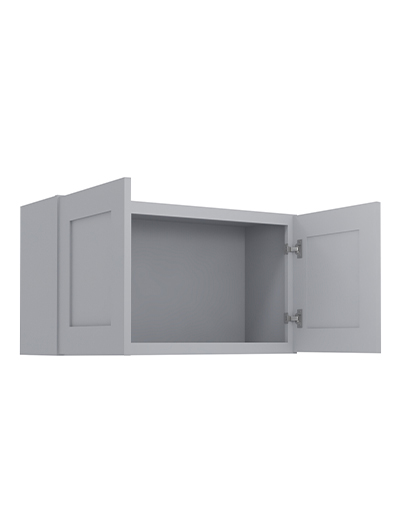 Lait Grey Shaker 33 in. W x 12 in. D x 18 in. H Double Door Bridge Wall Cabinet