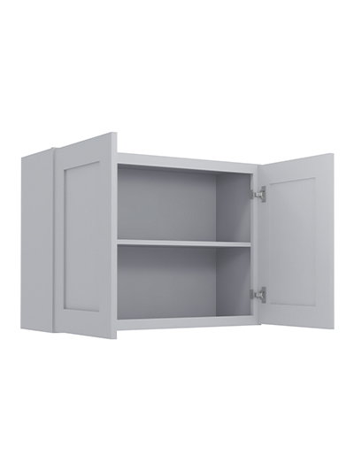 Lait Grey Shaker 33 in. W x 12 in. D x 24 in. H Double Door Bridge Wall Cabinet