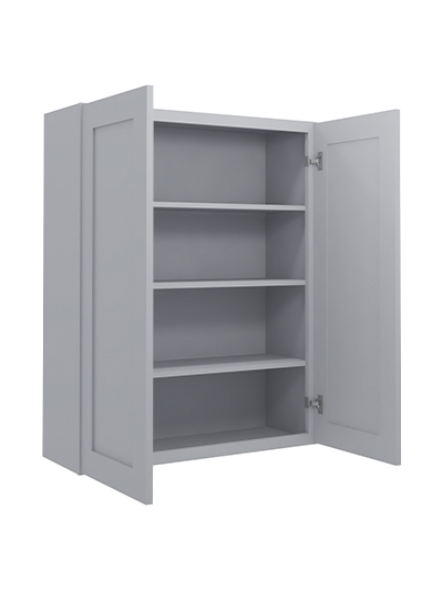 Lait Grey Shaker 33 in. W x 12 in. D x 42 in. H Double Door Wall Cabinet