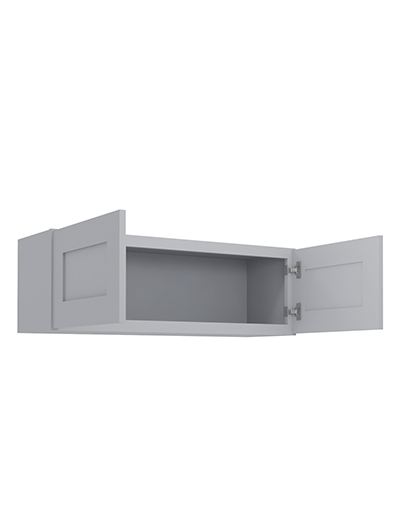 Lait Grey Shaker 36 in. W x 12 in. D x 12 in. H Double Door Bridge Wall Cabinet
