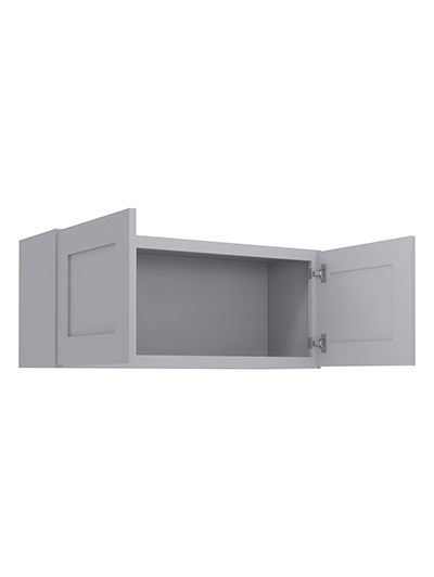 Lait Grey Shaker 36 in. W x 12 in. D x 15 in. H Double Door Bridge Wall Cabinet