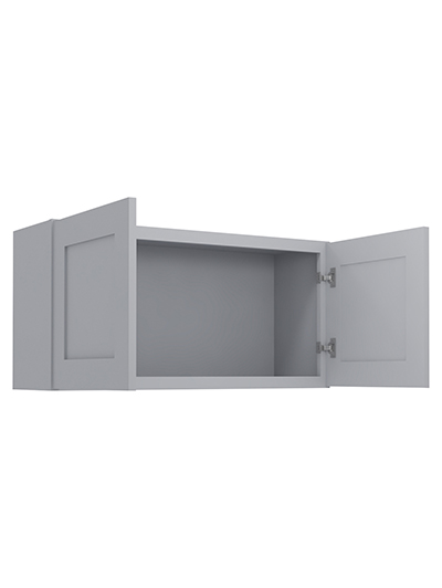 Lait Grey Shaker 36 in. W x 12 in. D x 18 in. H Double Door Bridge Wall Cabinet