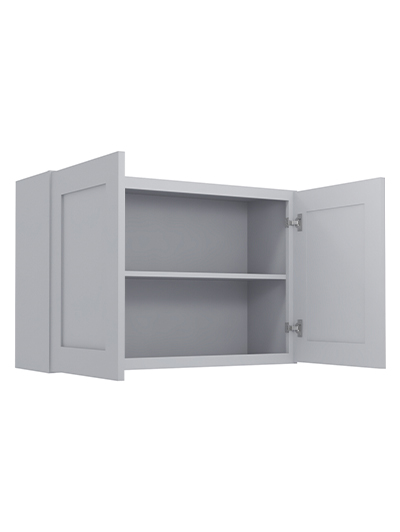 Lait Grey Shaker 36 in. W x 12 in. D x 24 in. H Double Door Bridge Wall Cabinet