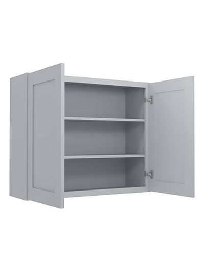 Lait Grey Shaker 36 in. W x 12 in. D x 30 in. H Double Door Wall Cabinet