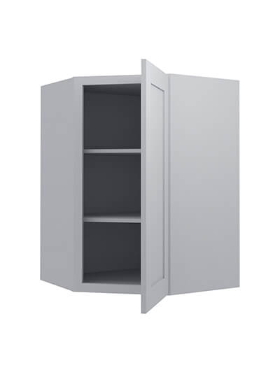 Lait Grey Shaker 27 in. W x 15 in. D x 36 in. H Diagonal Corner Wall Cabinet
