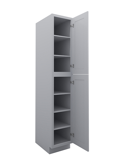 Lait Grey Shaker 15 in. W x 24 in. D x 84 in. H Double Door Pantry Cabinet