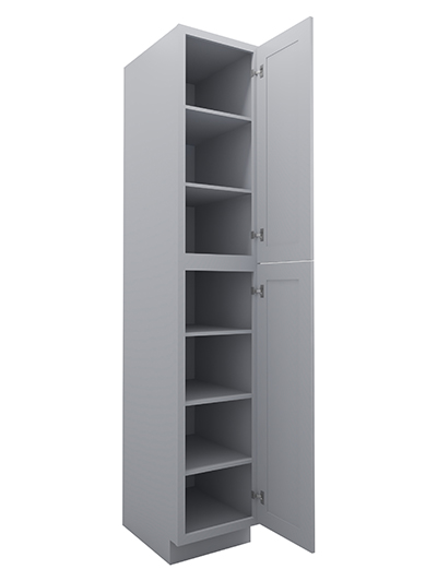 Lait Grey Shaker 15 in. W x 24 in. D x 96 in. H Double Door Pantry
