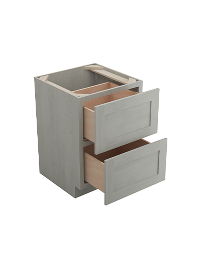 AN-2DB24: Nova Light Grey Shaker 24″ 2 Drawer Base Cabinet