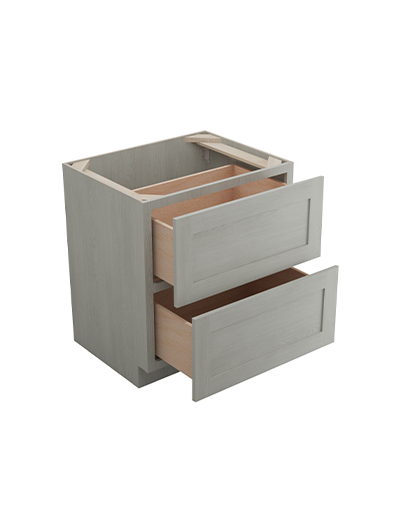 AN-2DB30: Nova Light Grey Shaker 30″ 2 Drawer Base Cabinet
