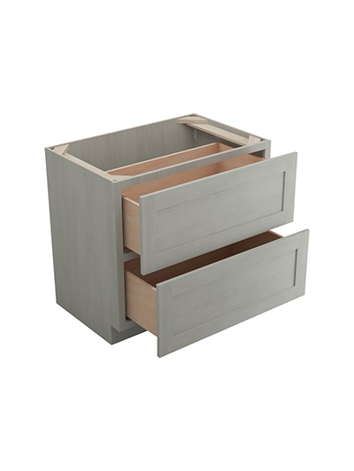 AN-2DB36: Nova Light Grey Shaker 36″ 2 Drawer Base Cabinet
