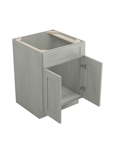AN-SB24B: Nova Light Grey Shaker 24″ 2 Door Sink Base Cabinet