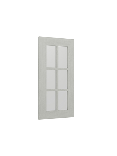AN-W1530MGD: Nova Light Grey Shaker 15″ Mullion Glass Door