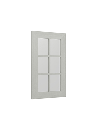 AN-W1830MGD: Nova Light Grey Shaker 18″ Mullion Glass Door