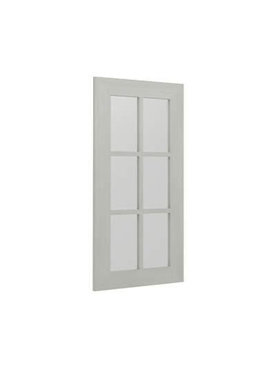 AN-W1836MGD: Nova Light Grey Shaker 18″ Mullion Glass Door