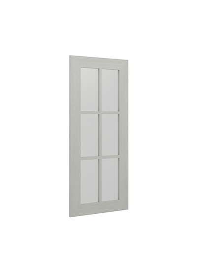 AN-W1842MGD: Nova Light Grey Shaker 18″ Mullion Glass Door