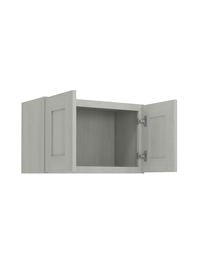 AN-W2415B: Nova Light Grey Shaker 24″ Double Door Bridge Wall Cabinet