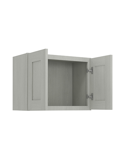 AN-W2418B: Nova Light Grey Shaker 24″ Double Door Bridge Wall Cabinet