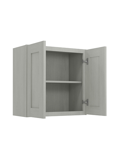 AN-W2424B: Nova Light Grey Shaker 24″ Double Door Bridge Wall Cabinet