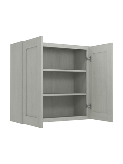 AN-W3030B: Nova Light Grey Shaker 30″ Double Door Wall Cabinet