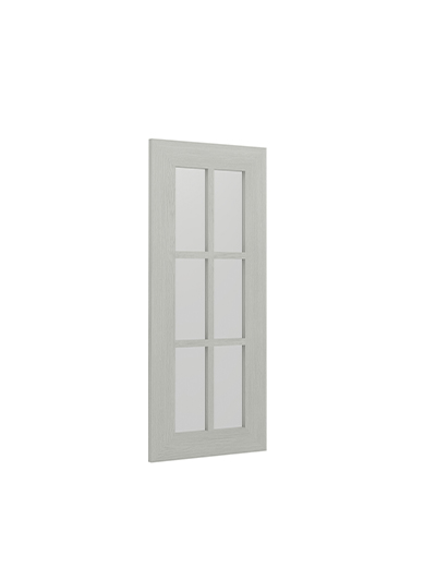 AN-W3036BMGD: Nova Light Grey Shaker 30″ Mullion Glass Door