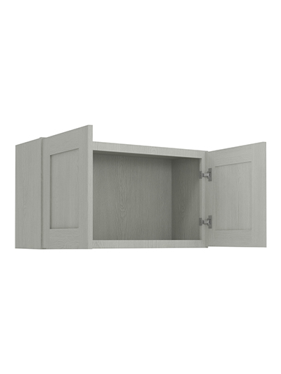 AN-W3318B: Nova Light Grey Shaker 33″ Double Door Bridge Wall Cabinet