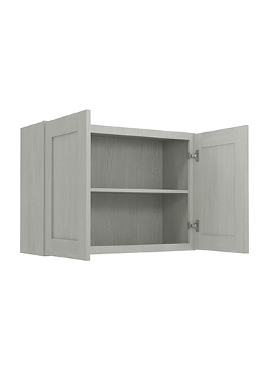 AN-W3324B: Nova Light Grey Shaker 33″ Double Door Bridge Wall Cabinet