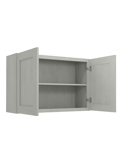 AN-W3624B: Nova Light Grey Shaker 36″ Double Door Bridge Wall Cabinet
