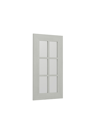 AN-WDC2430MGD: Nova Light Grey Shaker 24″ Diagonal Corner Mullion Glass Door