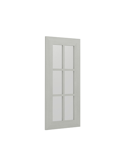 AN-WDC2436MGD: Nova Light Grey Shaker 24″ Diagonal Corner Mullion Glass Door