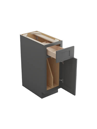 SG-B12TD: Shaker Grey 12″ Single Tray Divider Base Cabinet with Drawer