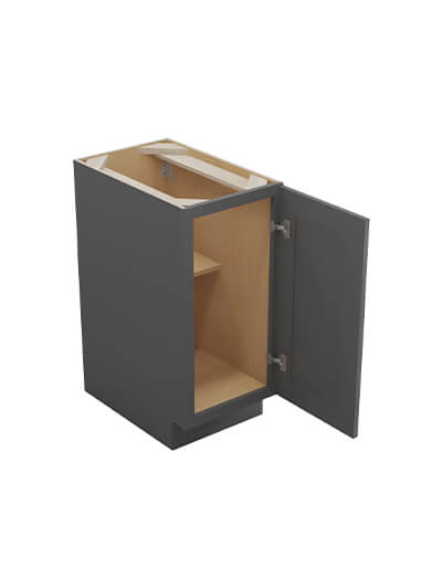 SG-B15FH: Shaker Grey 15″ Single Door Base Cabinet
