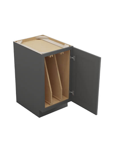 SG-B18FHTD: Shaker Grey 18″ Full Height Door Double Tray Divider Base Cabinet