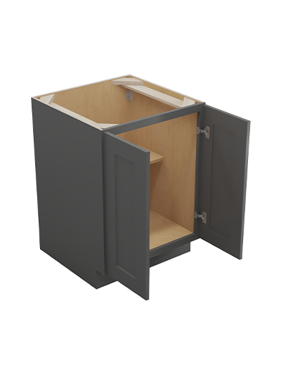 SG-B24FH: Shaker Grey 24″ Double Door Base Cabinet