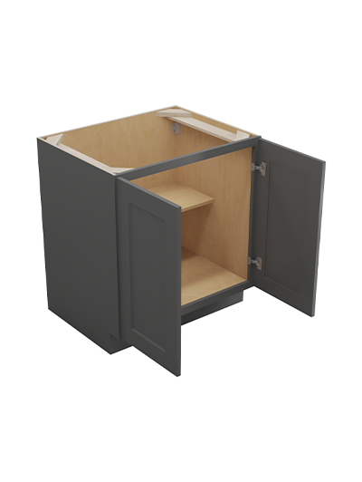 SG-B30FH: Shaker Grey 30″ Double Door Base Cabinet