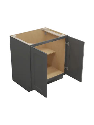 SG-B30FH: Shaker Grey 30″ Double Door Base Cabinet