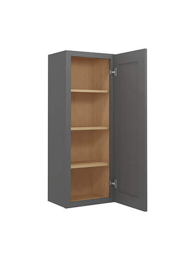 SG-W1542: Shaker Grey 15″ Single Door 42″ High Wall Cabinet