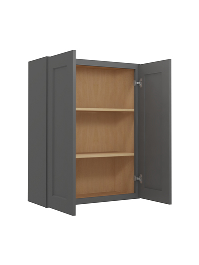 SG-W2736: Shaker Grey 27″ Double Door 36″ High Wall Cabinet