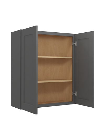 SG-W3036: Shaker Grey 30″ Double Door 36″ High Wall Cabinet
